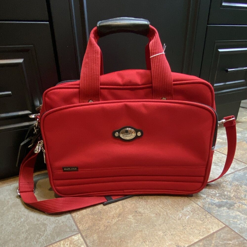 Ricardo Beverly Hills Red Travel Bag Overnight Weekender Carry On Tote Satchel